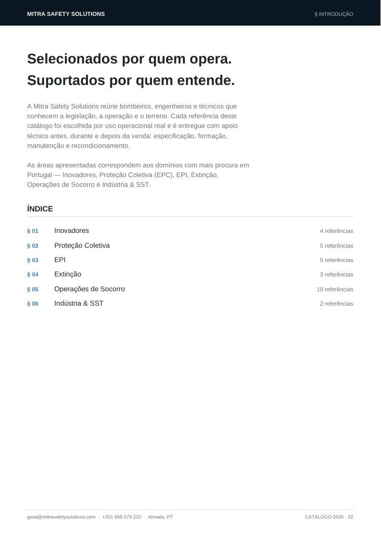 Catálogo MSS 2026 — Introdução & índice