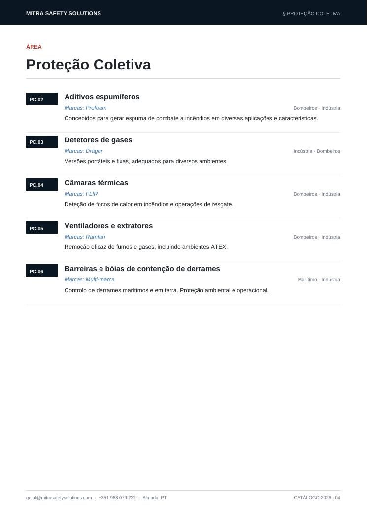 Catálogo MSS 2026 — Proteção Coletiva